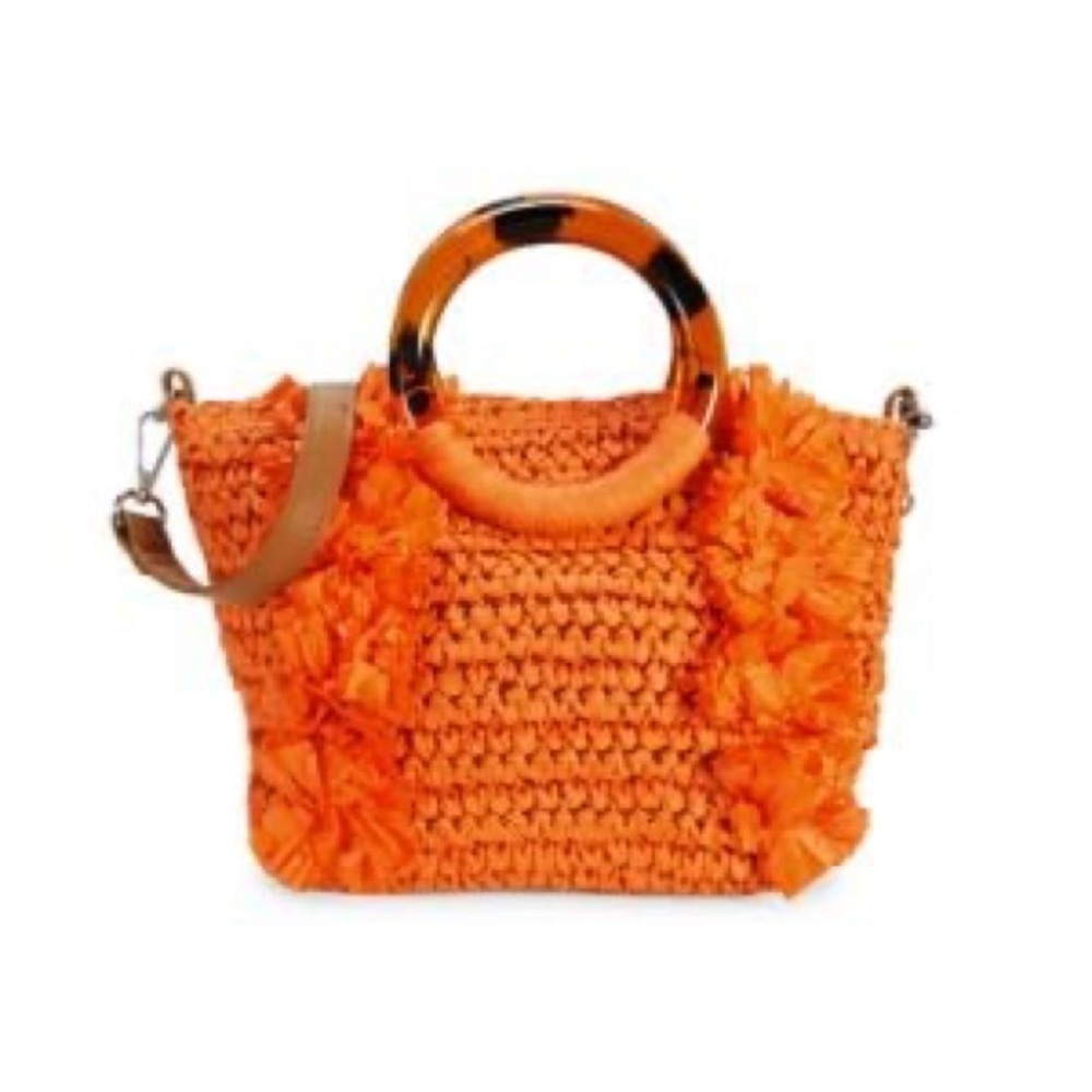 Sunset Palette Tortoiseshell Handle Fringe Bag